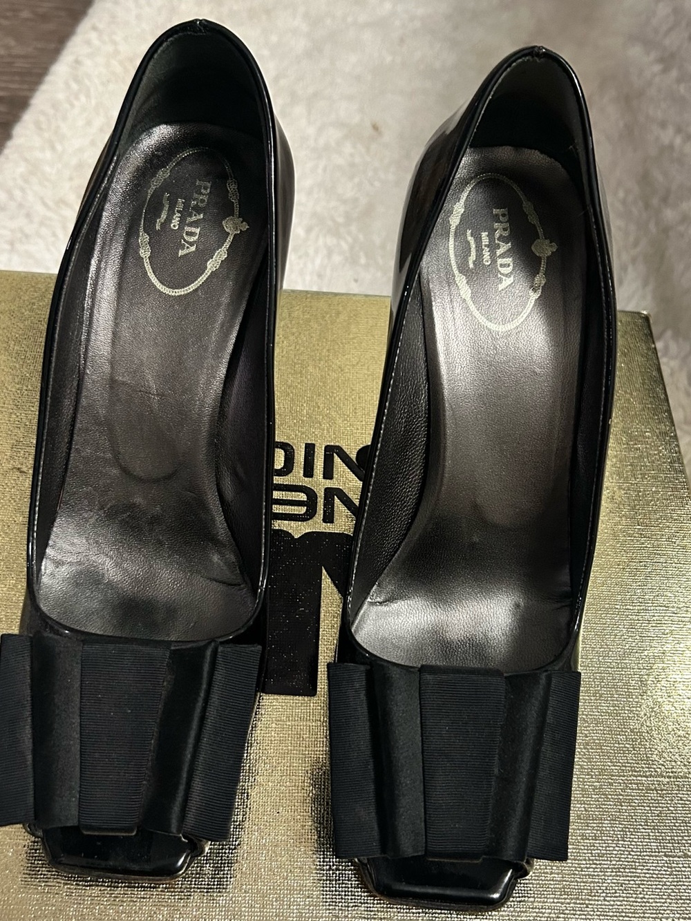 Prada Black Satin Bow Pumps - Women's Dress Heels